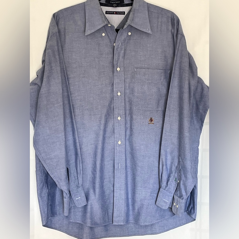 Tommy Hilfiger Oxford Button Down Mens Size L 16 1/2 34-35